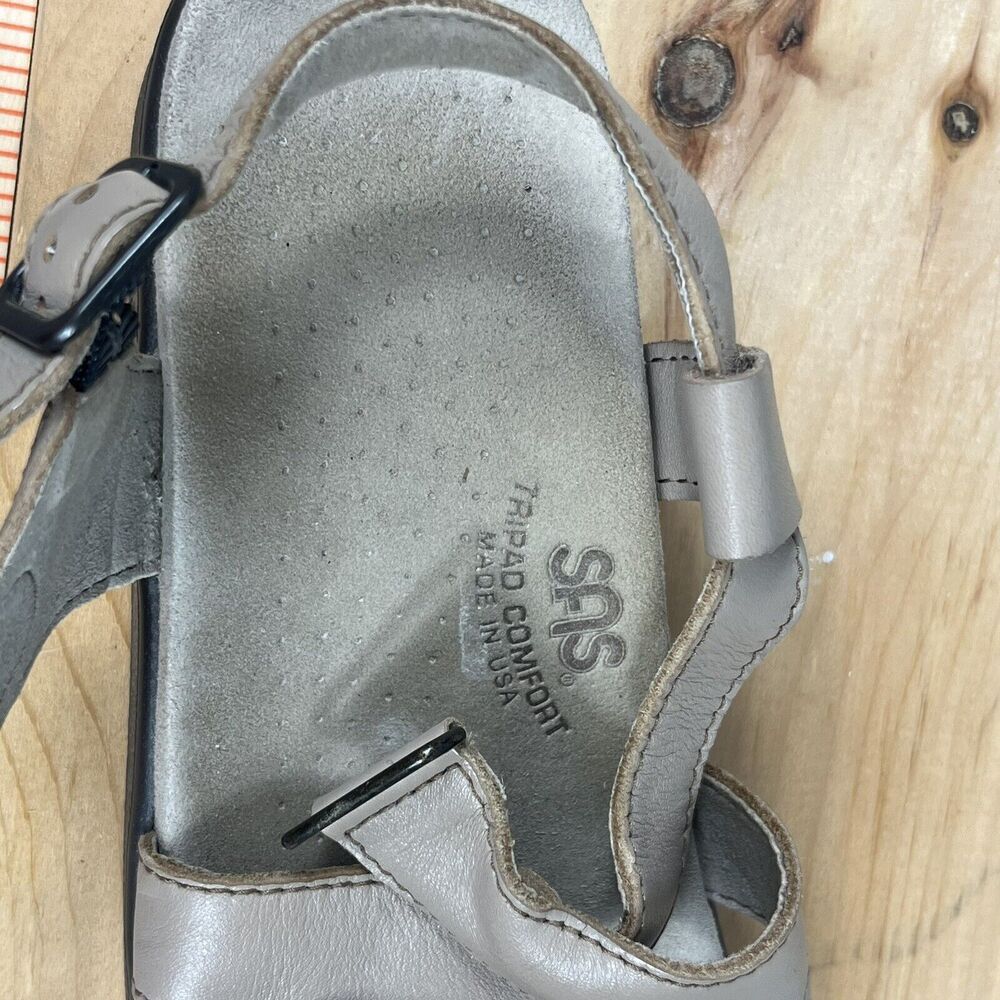 SAS HUGGY Cross Strap Sandals Leather Adjustable Comfort Truffle Tan Size 8.5 - Picture 7 of 10